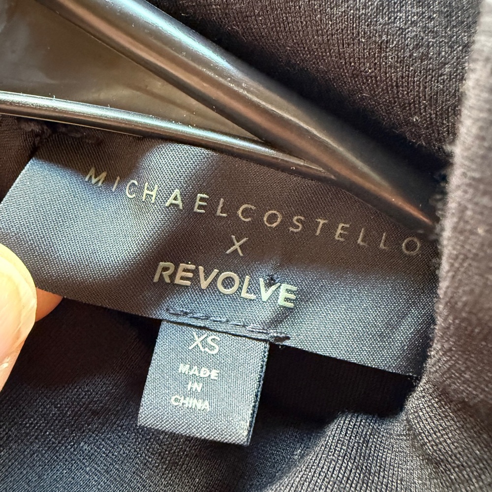 Michael Costello Black Long-Sleeve High Neck Mini Dress - Picture 7 of 12